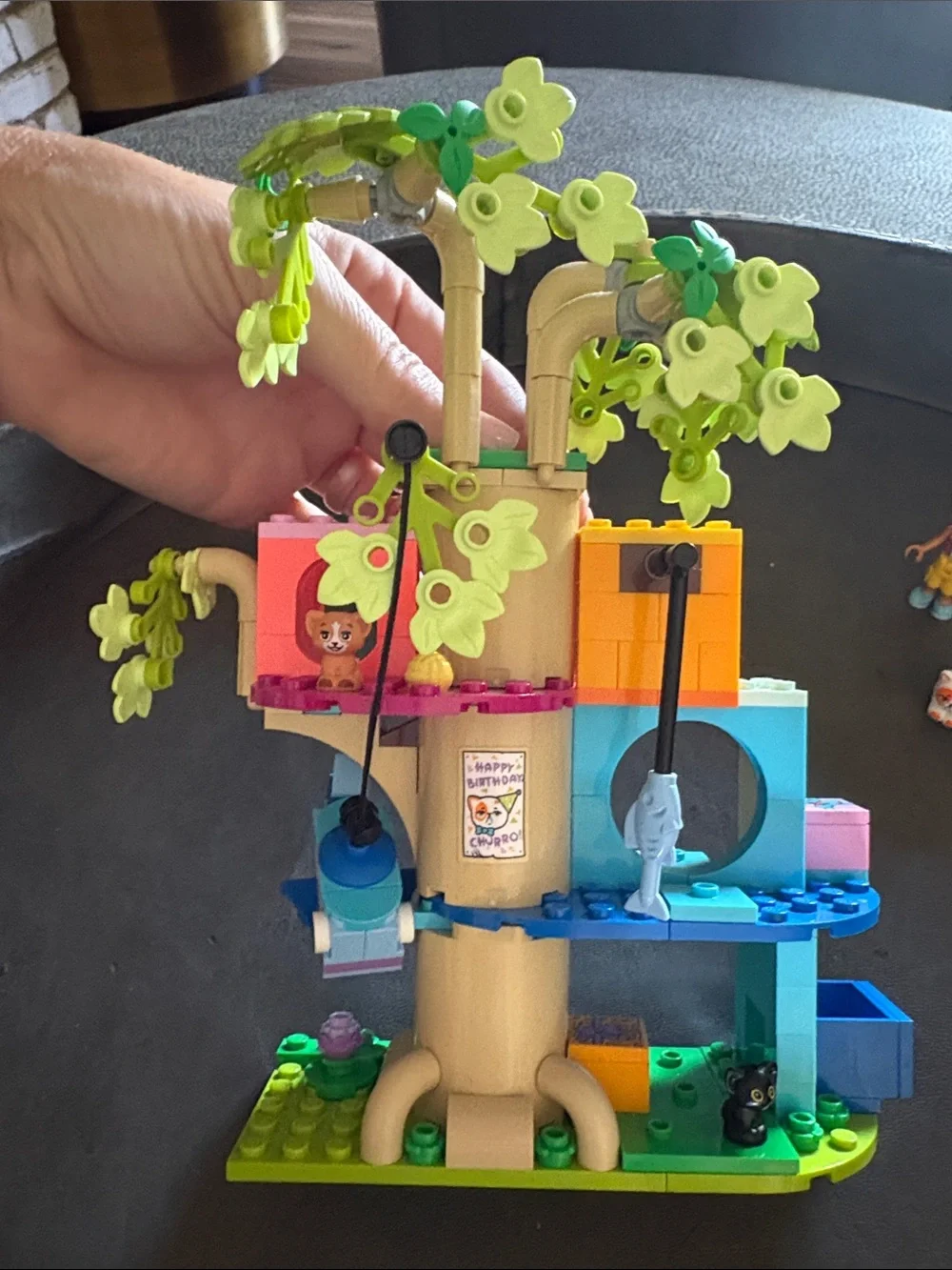 Lego Friends Cat Birthday Party & Treehouse Building